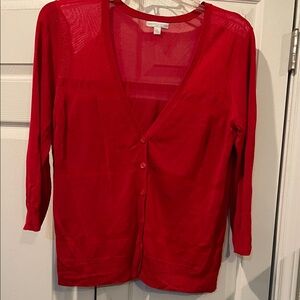 New York and Company , red , 3/4 sleeve, slightly sheer